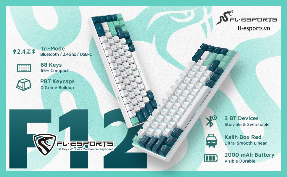 FL-Esports F12 RGB Cool Mint