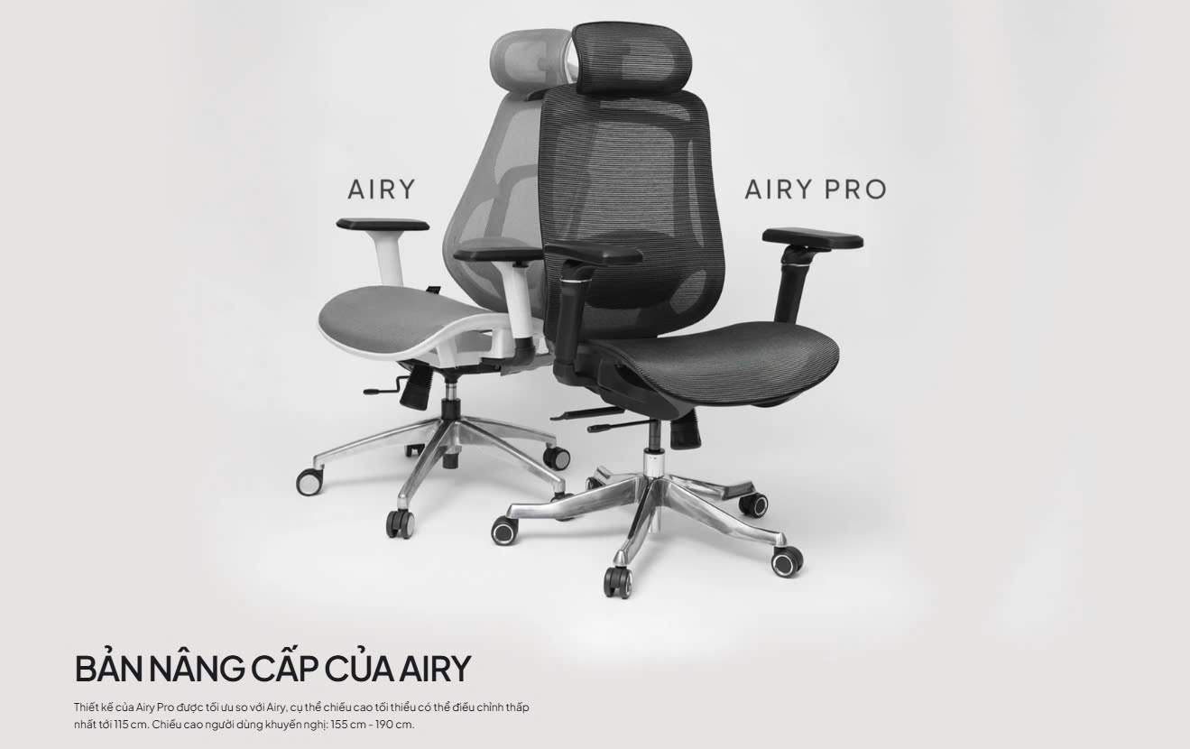 Giới thiệu ghế công thái học Hyperwork Airy Pro OC04