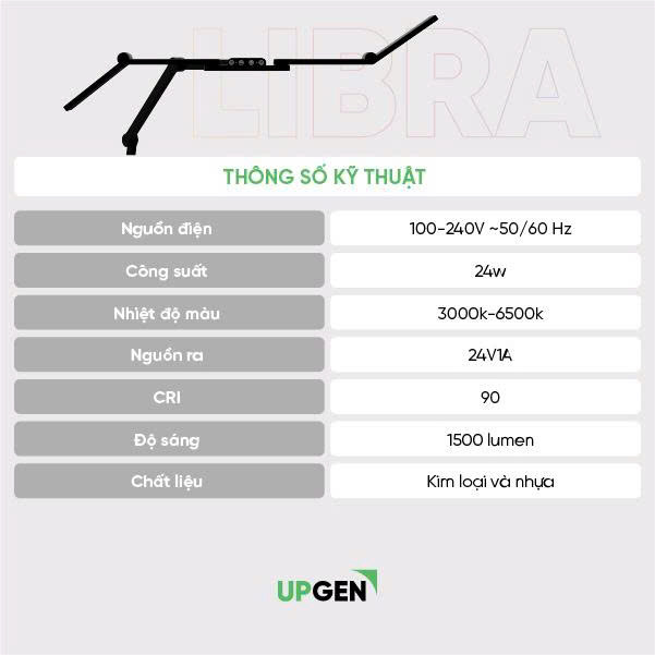 Đèn kẹp bàn thông minh Upgen Libra