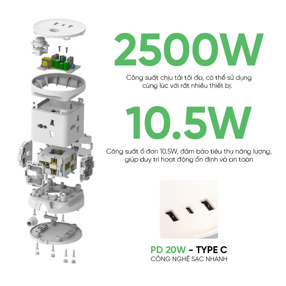 Ổ cắm điện đa năng Upgen T1 Pro